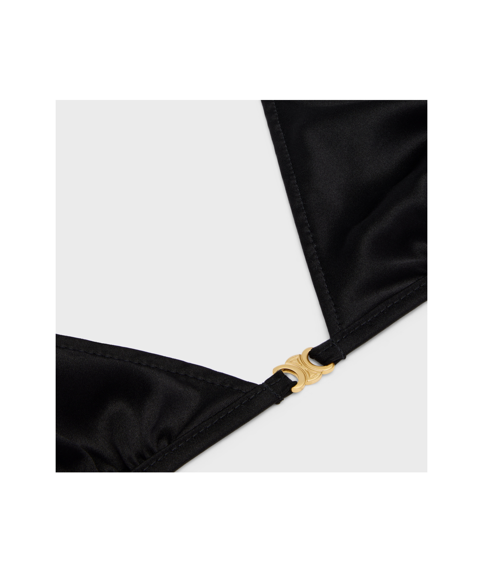 Celine Triomphe Triangle Top In Matte Jersey In Black