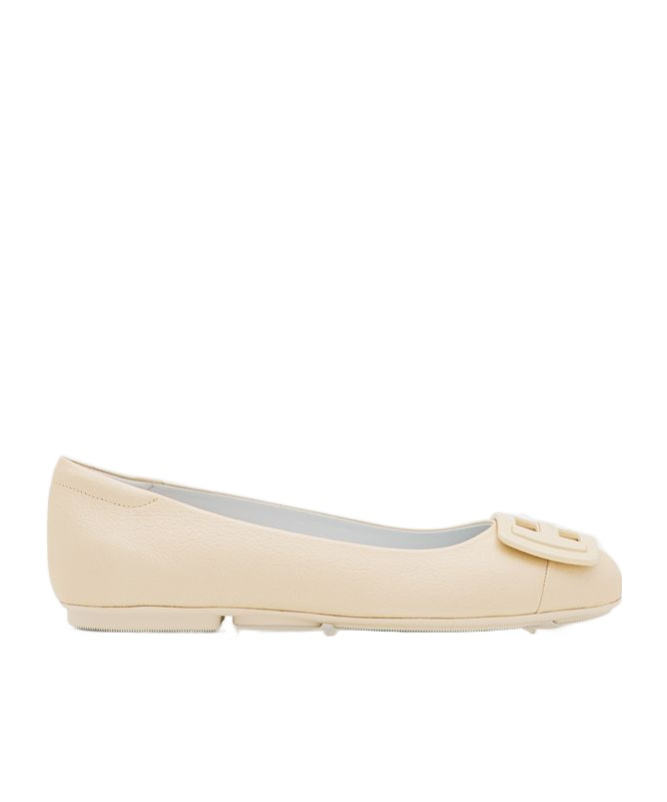Hogan Flat Shoes With Decorative Buckle Detail In Nude
