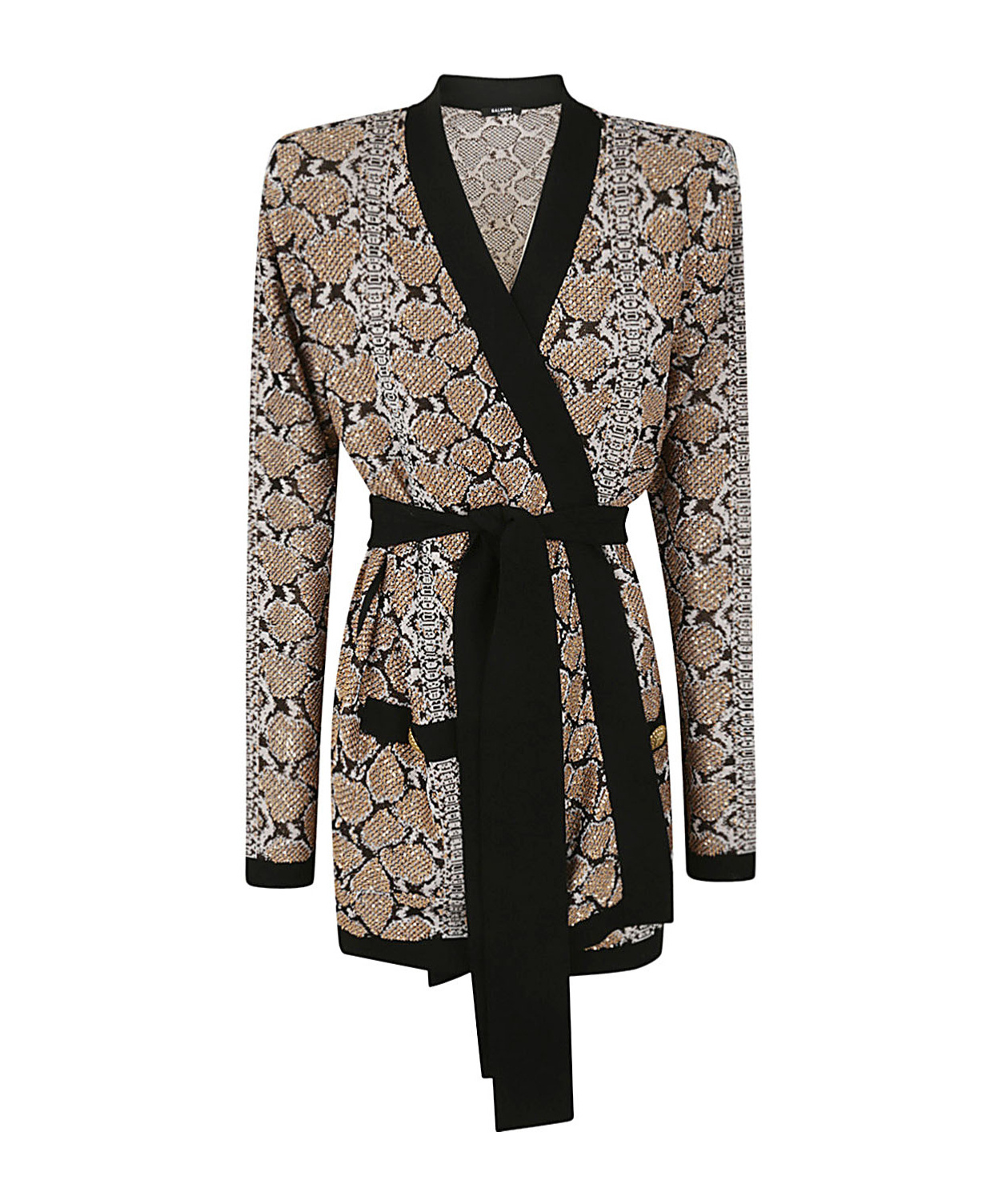 BALMAIN SNAKESKIN KNIT CARDIGAN