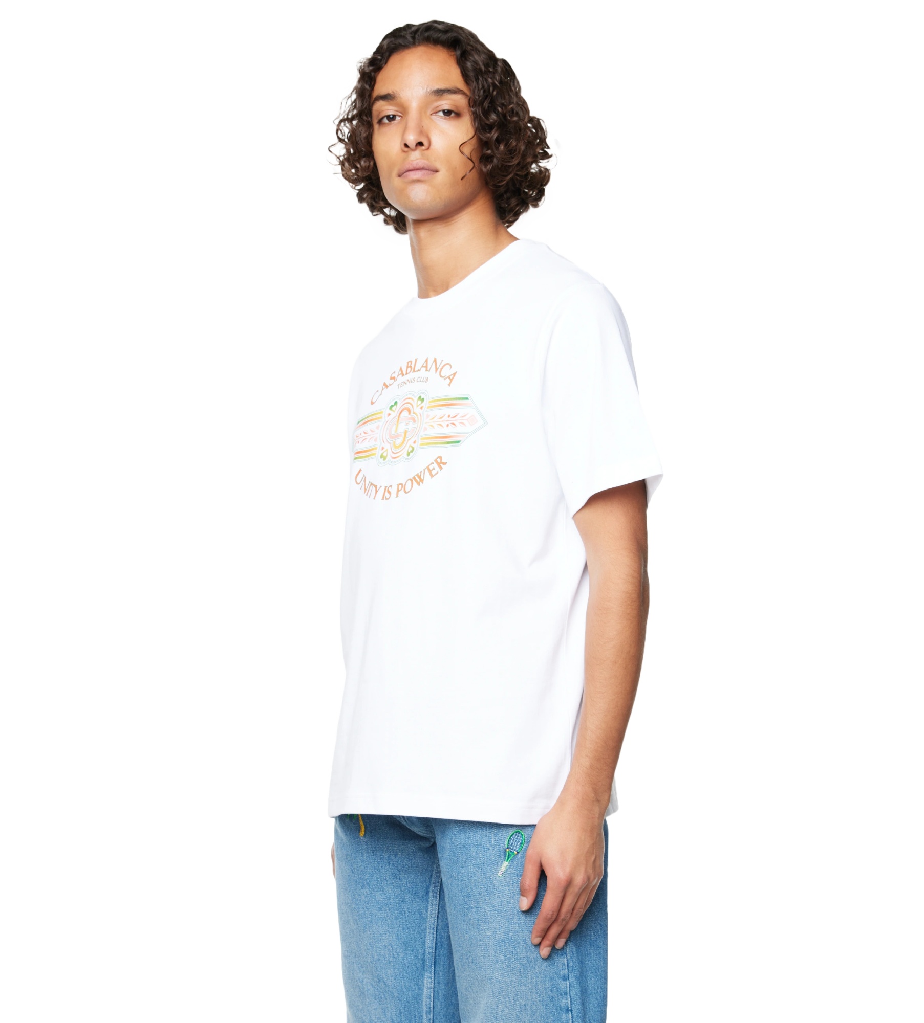 Casablanca Unity Is Power Graphic T-shirt In White In White
