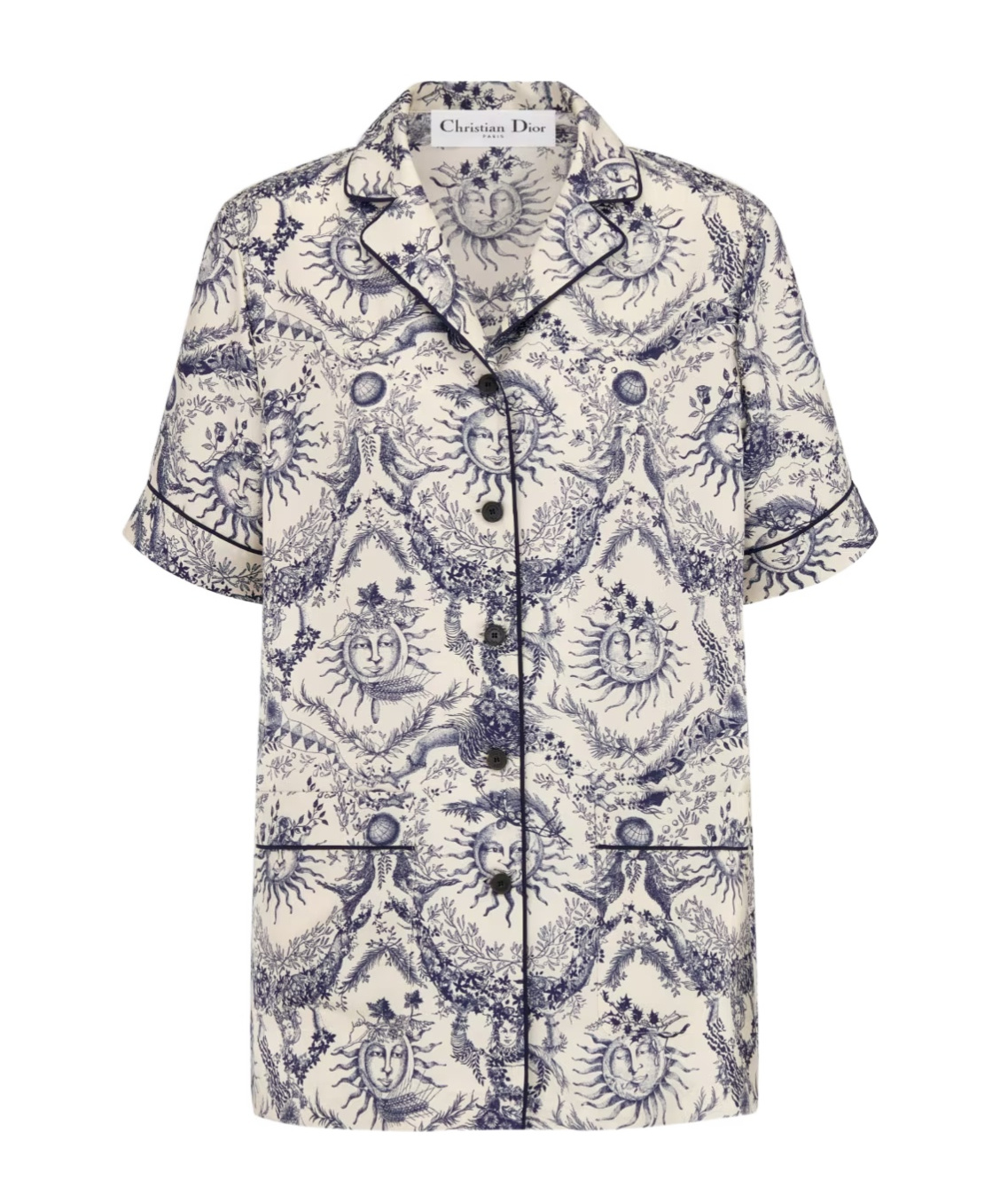 Dior Single-breasted Short-sleeved Shirt In Gray