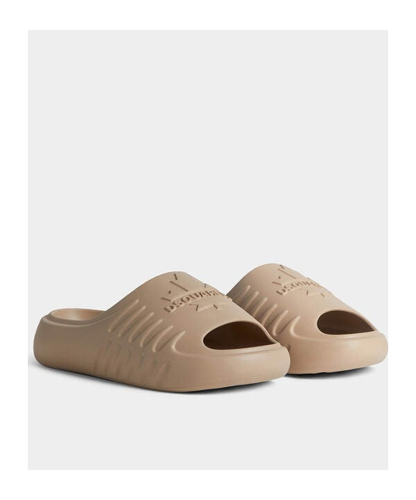 Dsquared2 Logo-embossed Slides In Nude