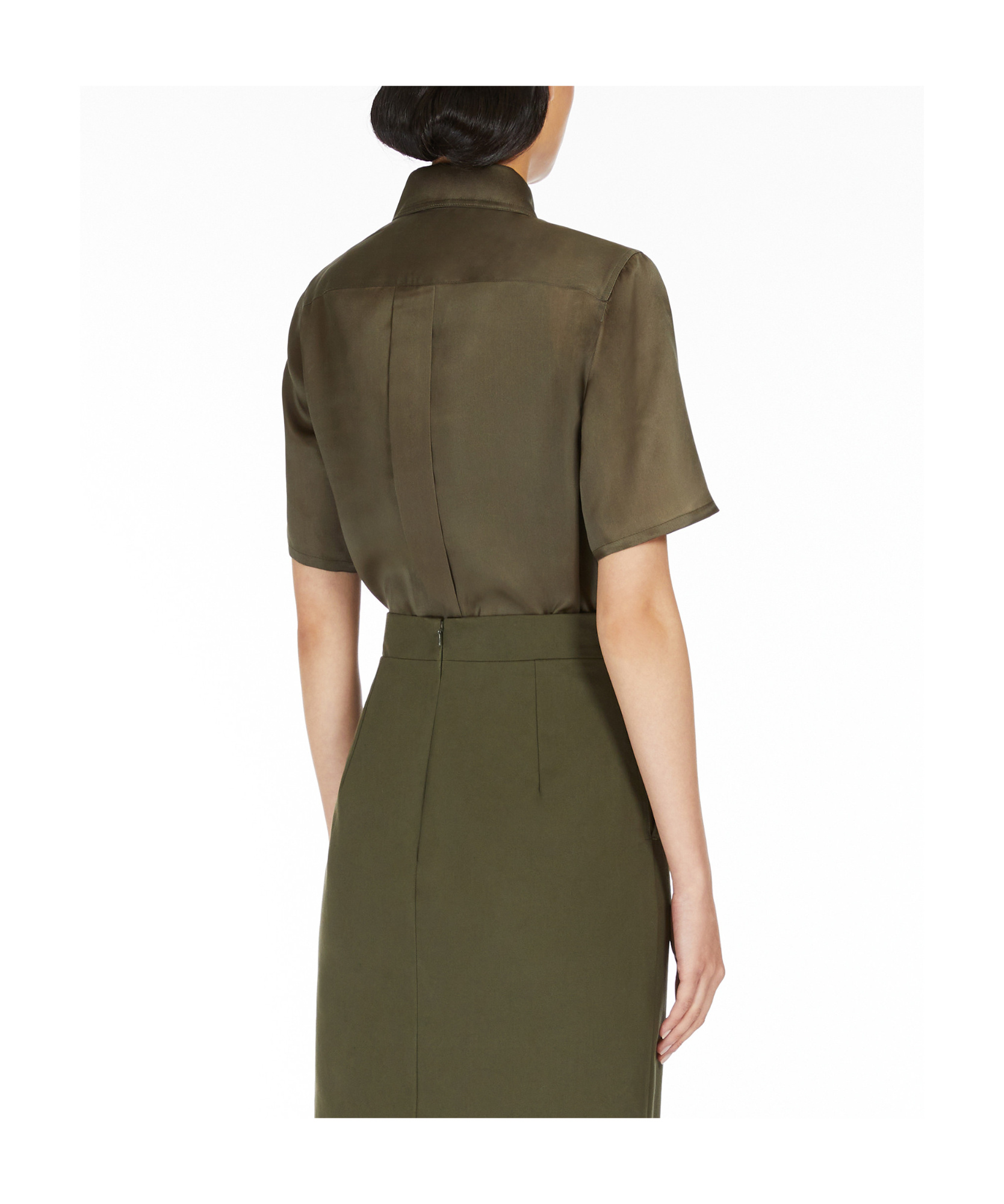 Max Mara Buttoned Short-sleeved Shirt In Brown