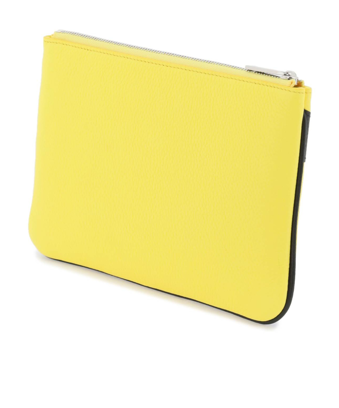 Ferragamo Panelled Design Leather Phone Pouch In Yellow