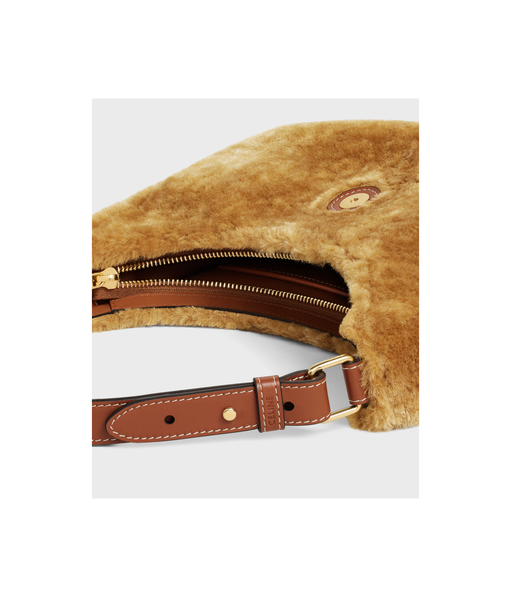 Celine Medium Ava Triomphe Handbag In Camel