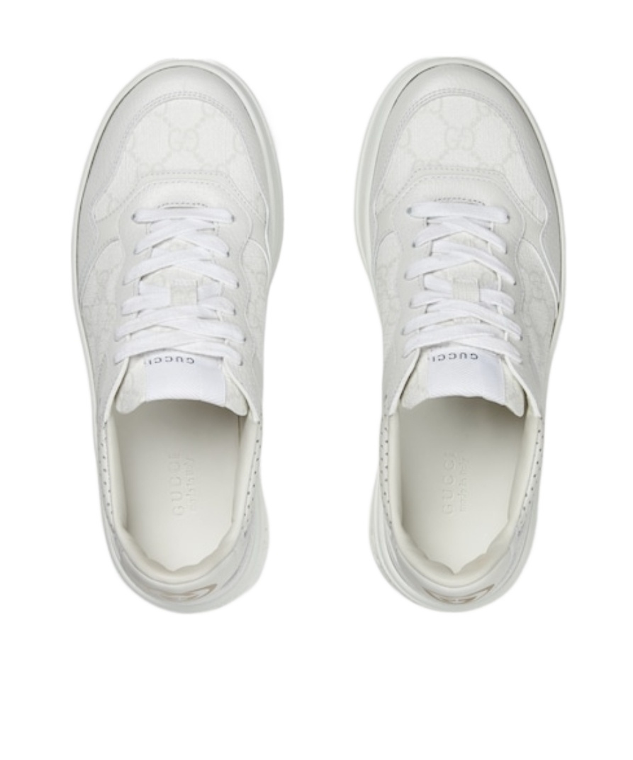 Gucci Gg Fabric And Leather Sneakers In White