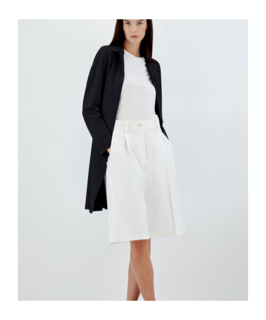 Herno Stretch Jersey Coat With Laser Cut Detailing In Black