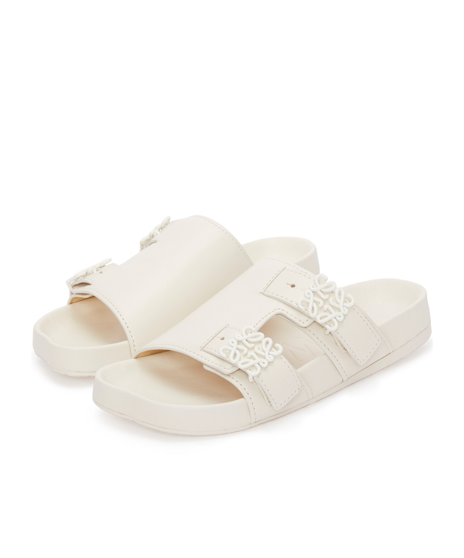 Loewe Logo-plaque Slip-on Sandals In White