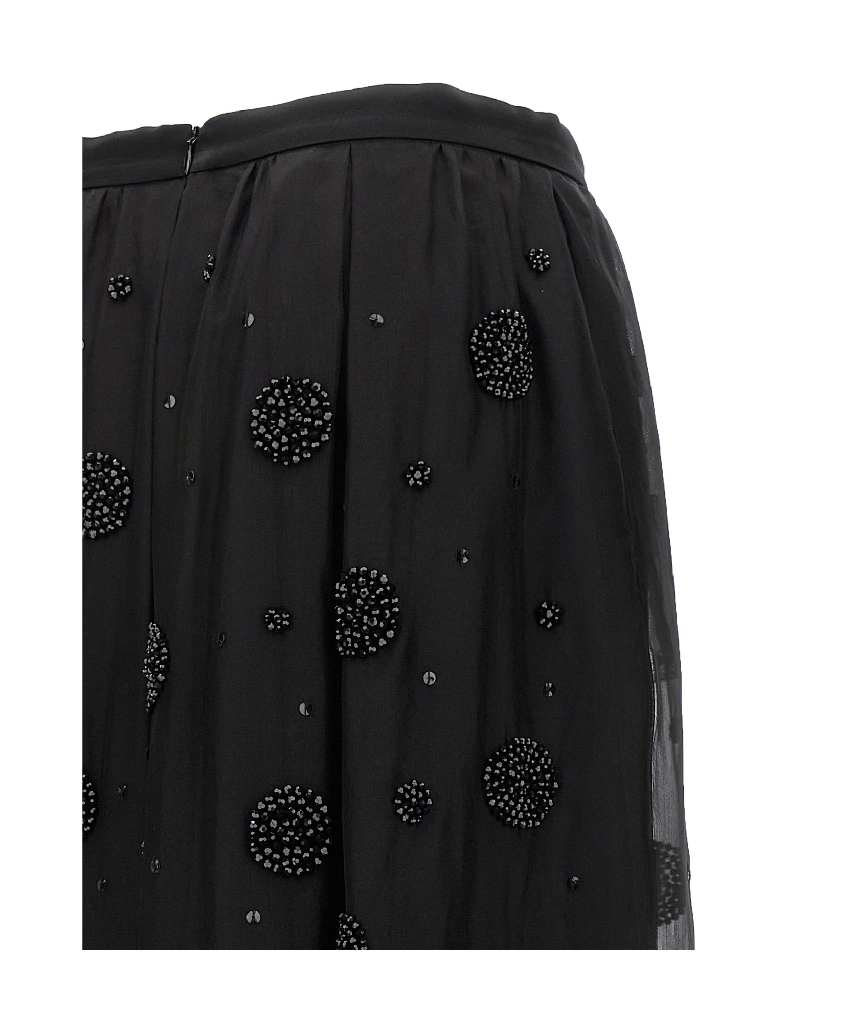 Max Mara All-over Embellished Long Skirt In Black