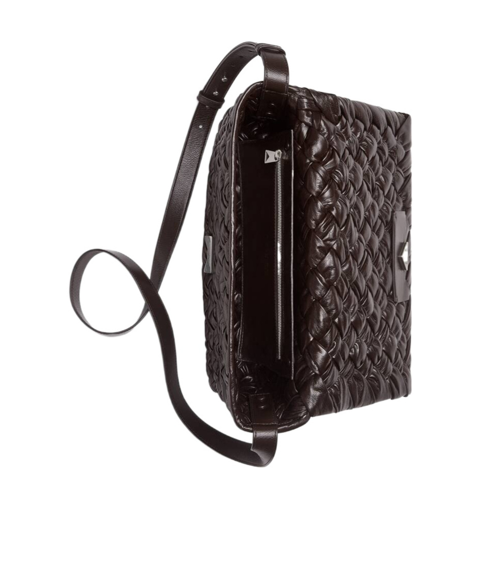 Bottega Veneta Rumple Messenger Woven Crossbody Bag In Brown