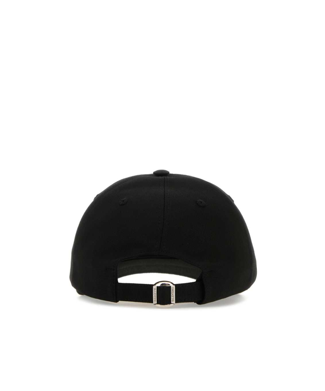 Valentino Garavani Women Black Stretch Cotton Baseball Cap In Black