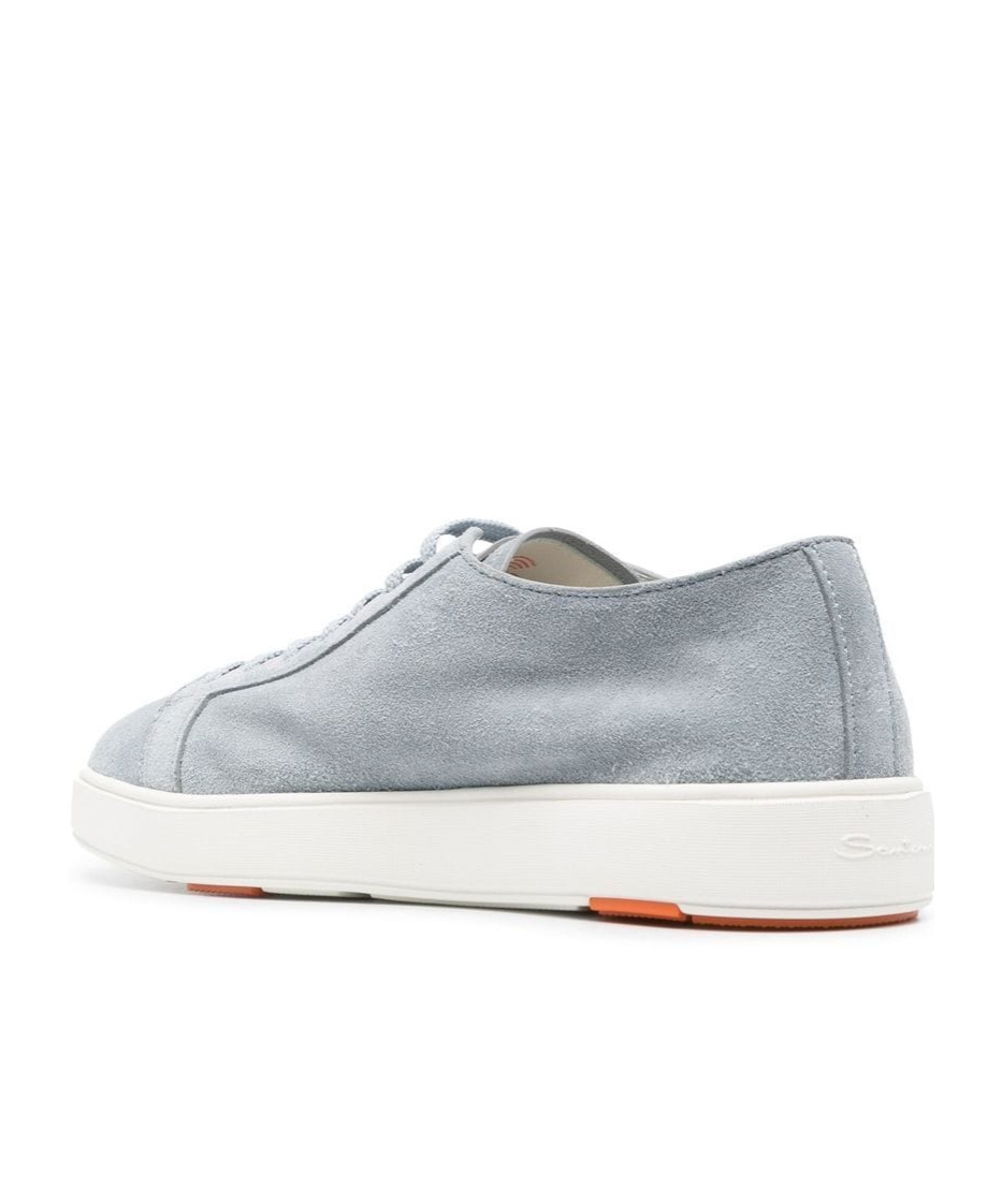 Santoni Round Head Low Upper Board Shoes In White