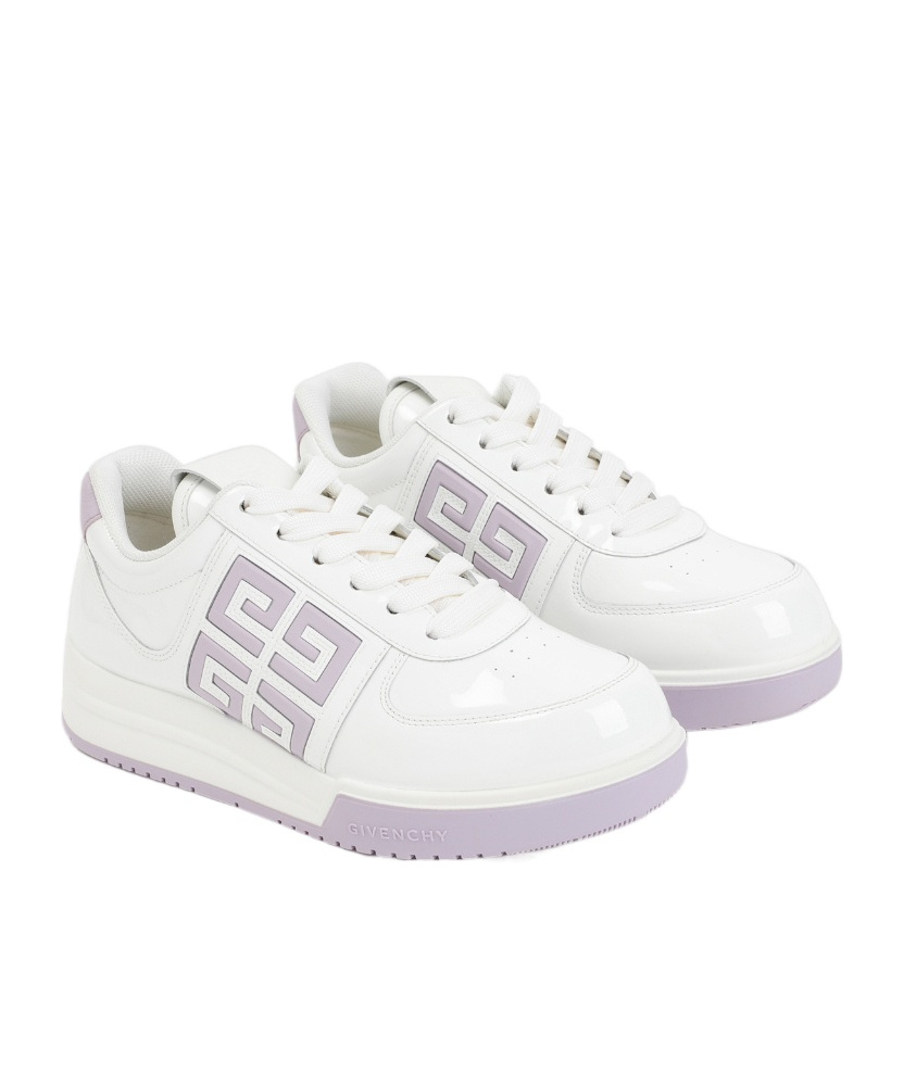 Givenchy G4 Logo Low-top Sneakers In Calf Leather In White
