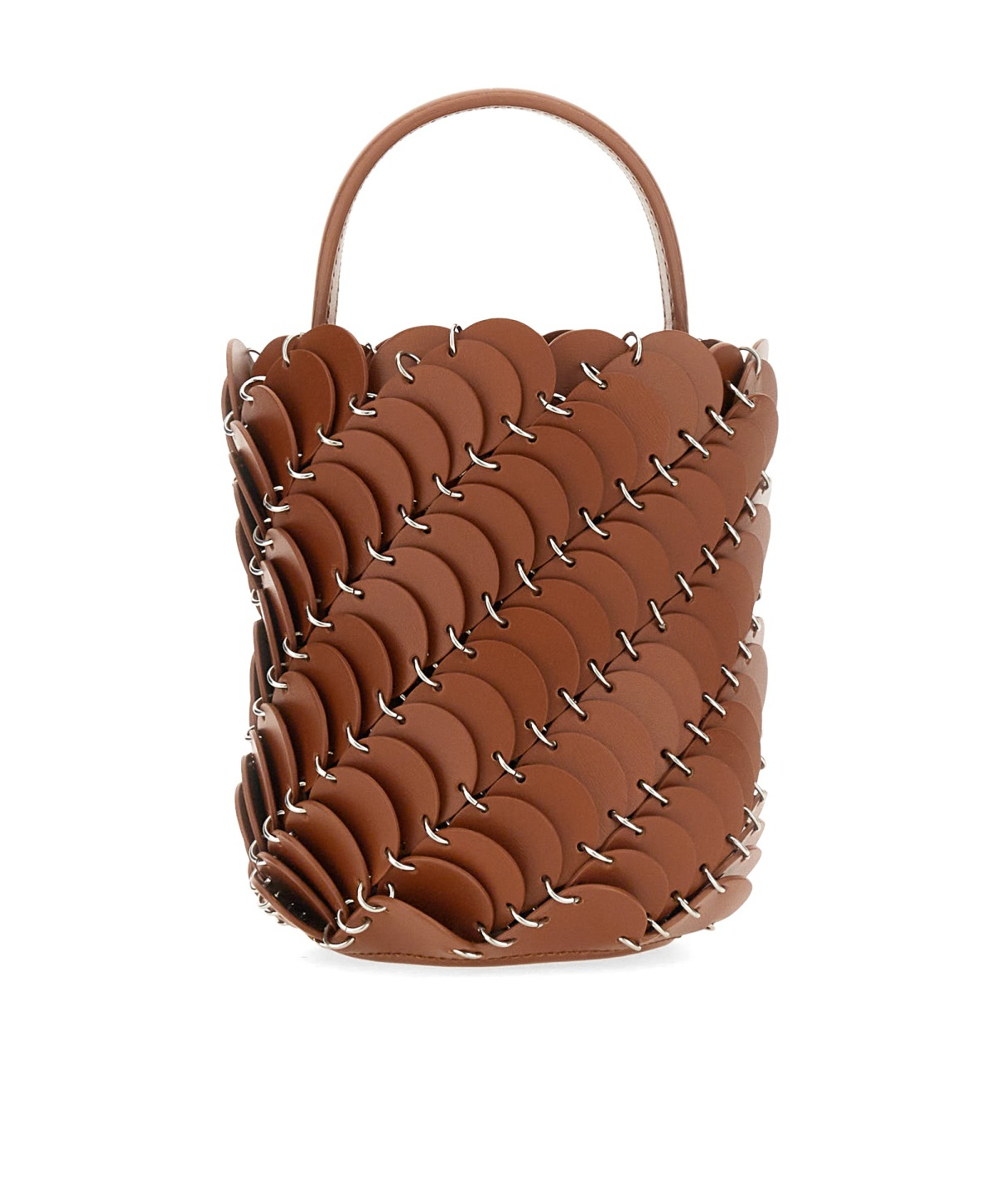 Rabanne Small Pacoïo Bucket Bag In Brown