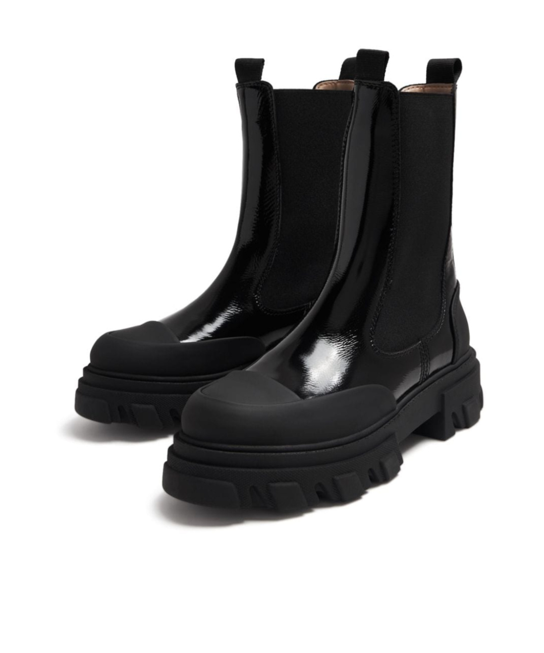 Ganni Shiny Ankle Boots Boots, Ankle Boots Black In Black