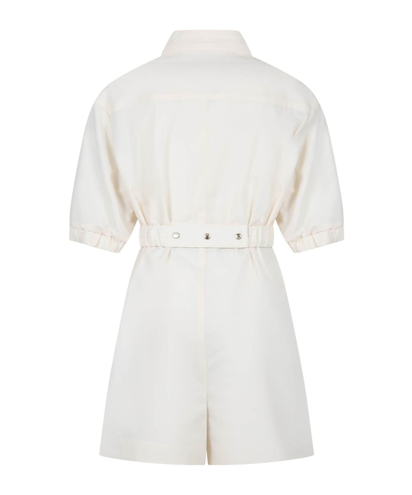 Moncler Enfant Logo Patch Belted Jumpsuit In Nude
