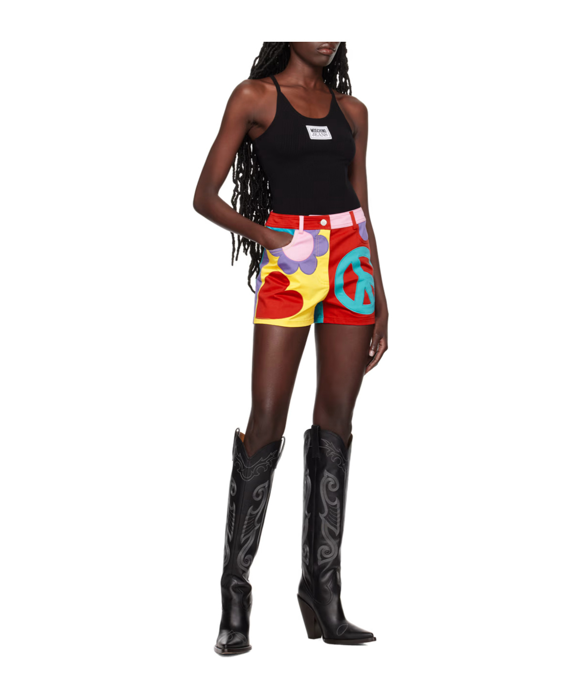 Moschino Cotton Shorts With Playful Floral Patterns In Multicolor
