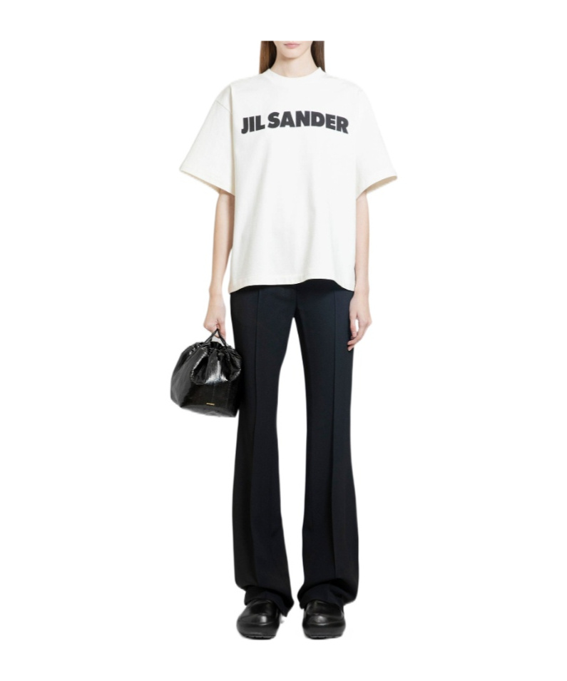 Jil Sander High-waisted Flared Trousers In Black