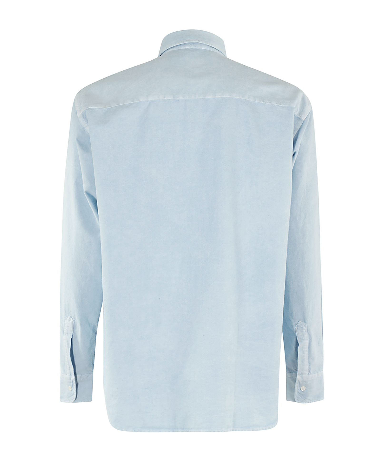 Aspesi Light Blue Cotton Shirt With Classic Collar In Blue