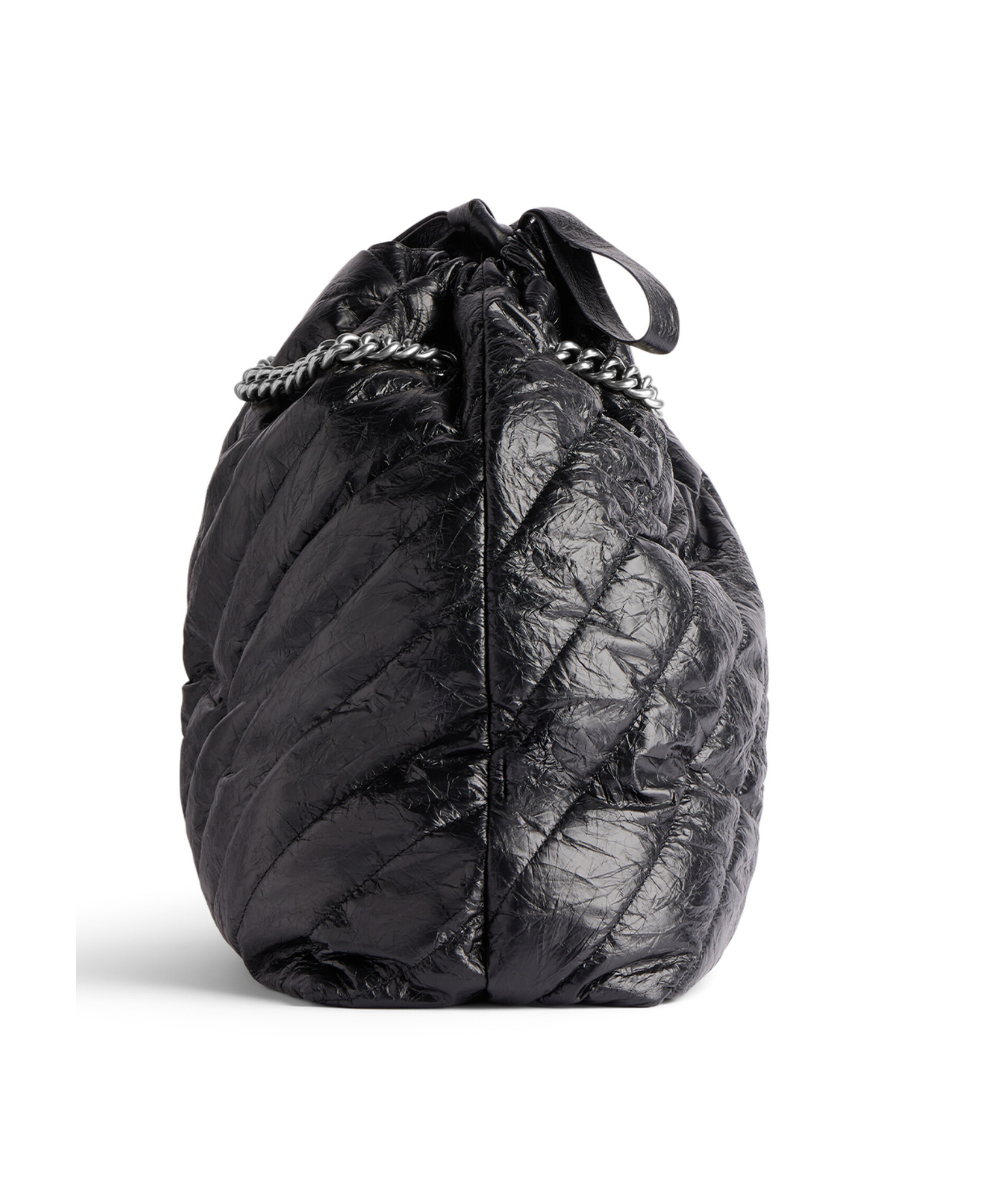 Balenciaga Women's Crush Small Tote Bag Quilted In Black In Black