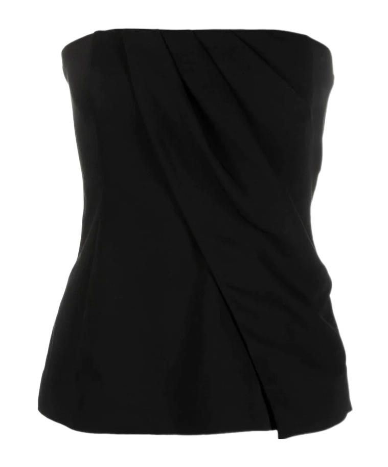 ANINE BING HALLE DRAPED STRAPLESS TOP 