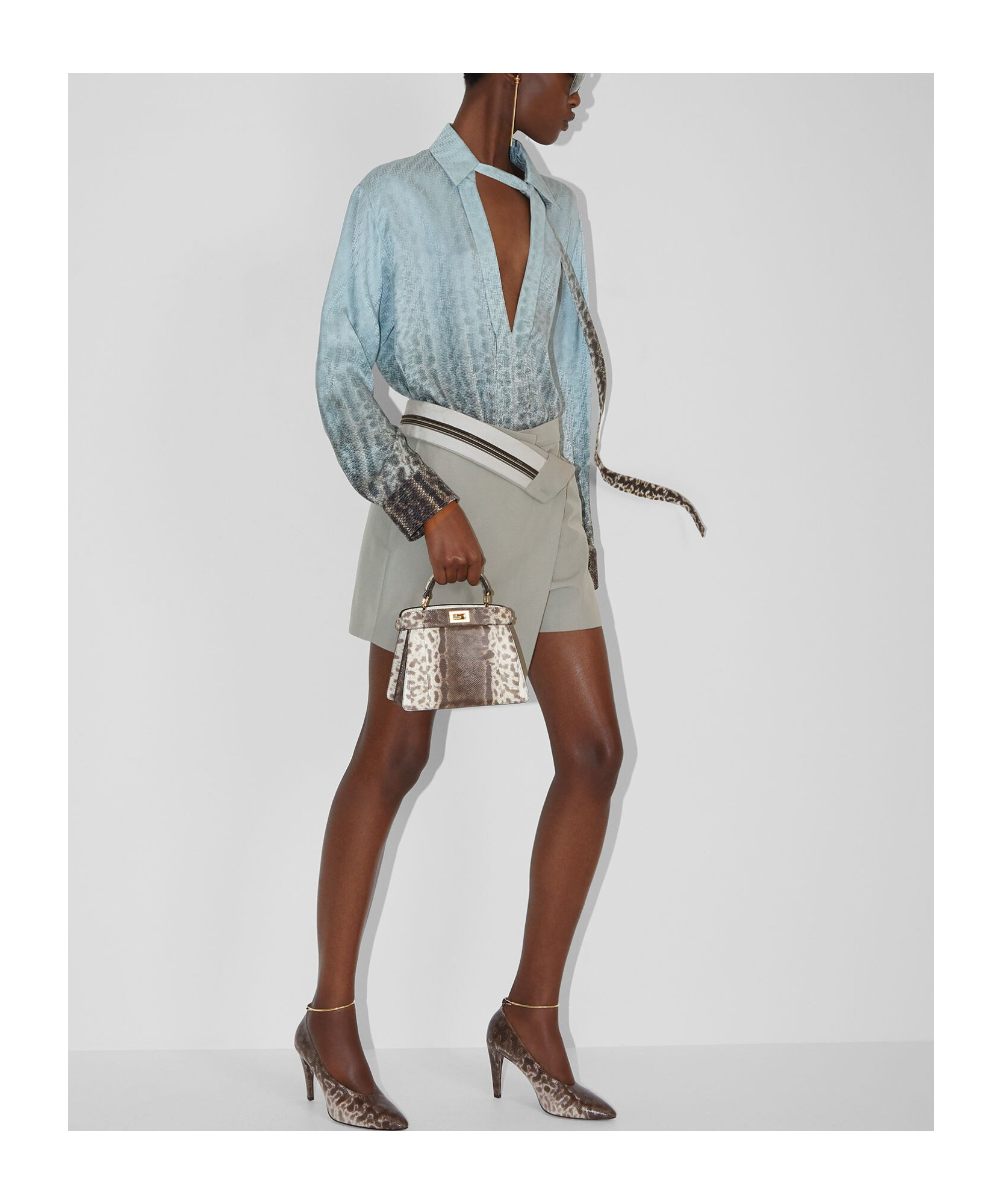 Fendi Print Silk Shirt In Multicolor