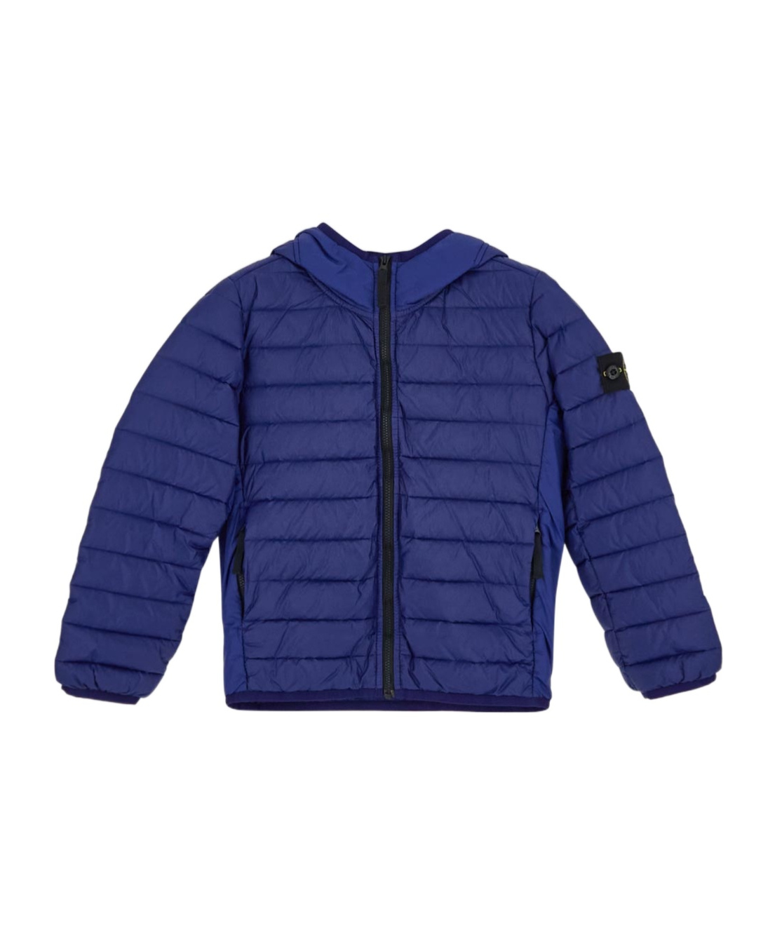 Stone Island Compass-motif Hooded Jacket In Blue