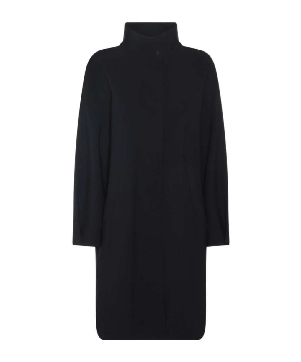 Herno Press-stud Single-breasted Coat In Black