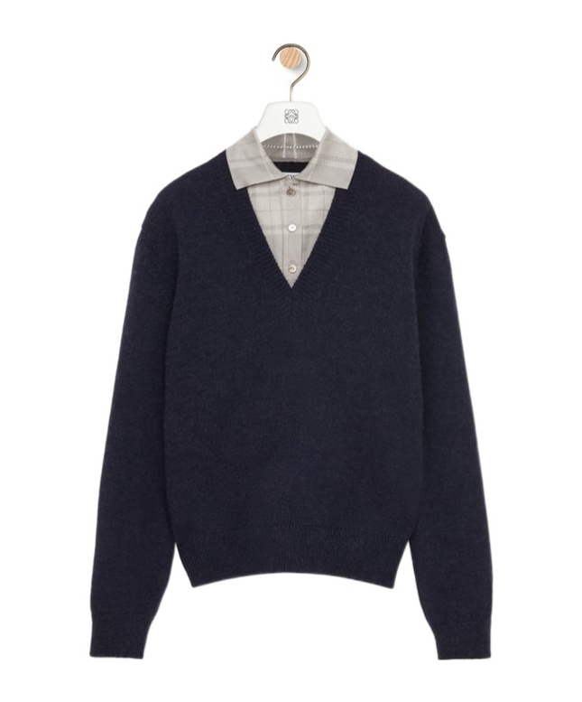 Loewe Trompe L'oeil Sweater In Wool And Silk In Black