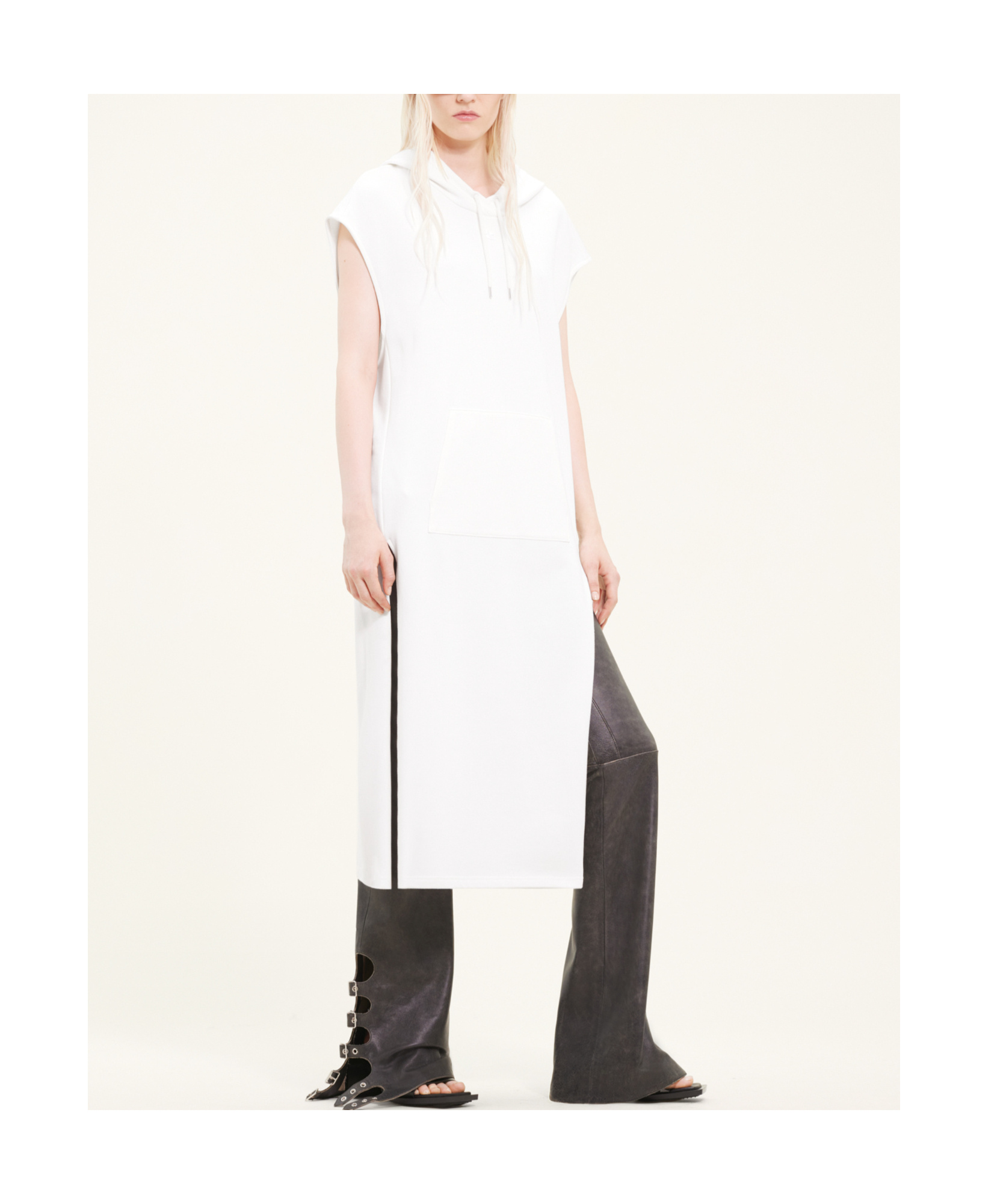 Courrèges Cocoon Sleeveless Jersey Tunic In White