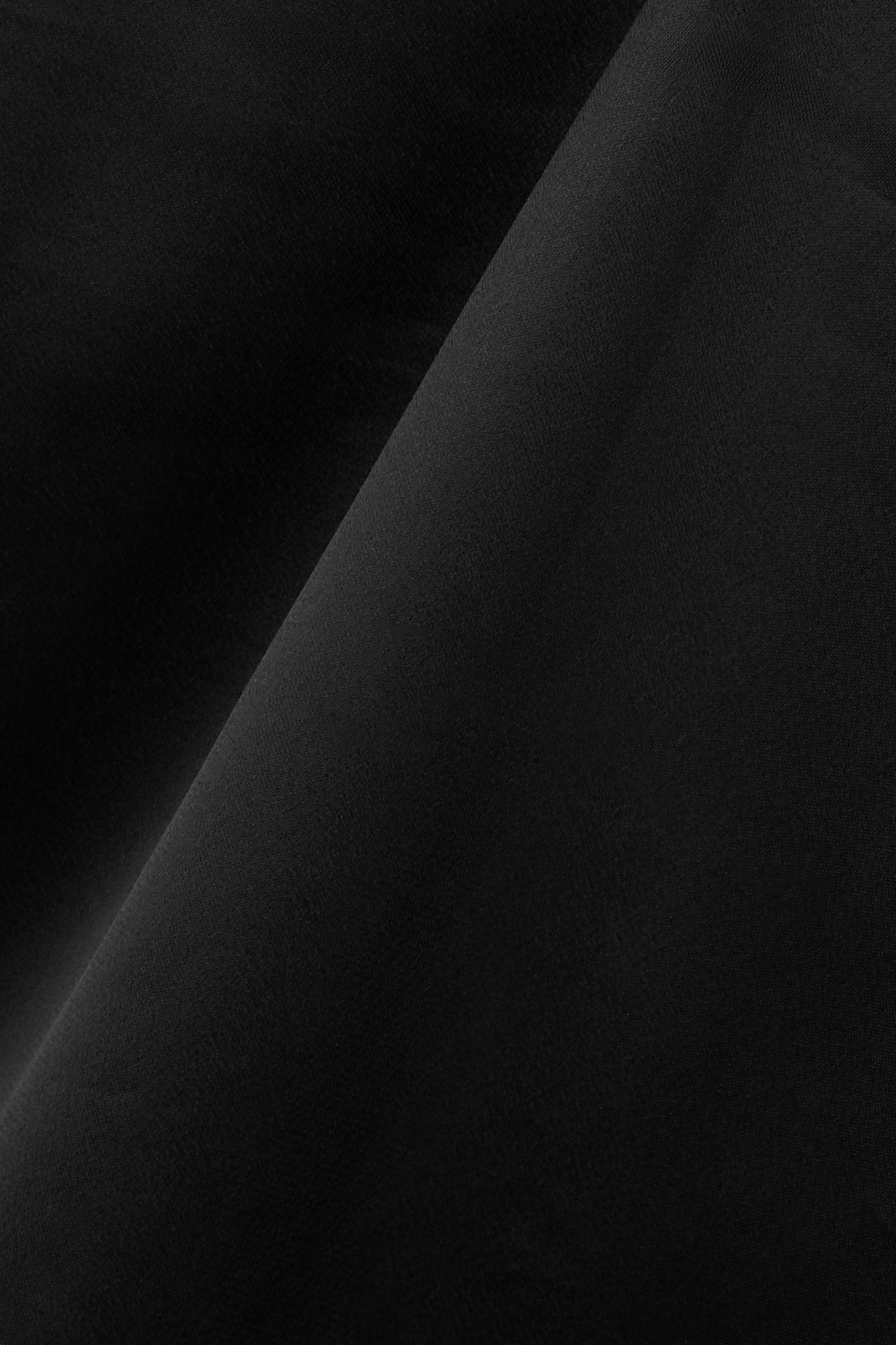 Saint Laurent Satin Pencil Midi Skirt In Black