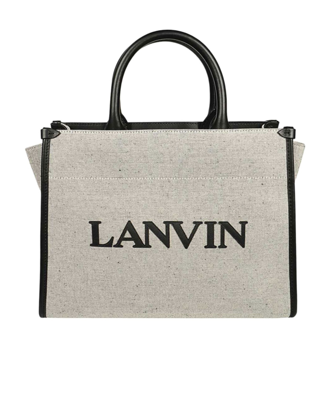 Lanvin Borsa Shopping In & Out Piccola In Tela Bicolor Donna In Nude