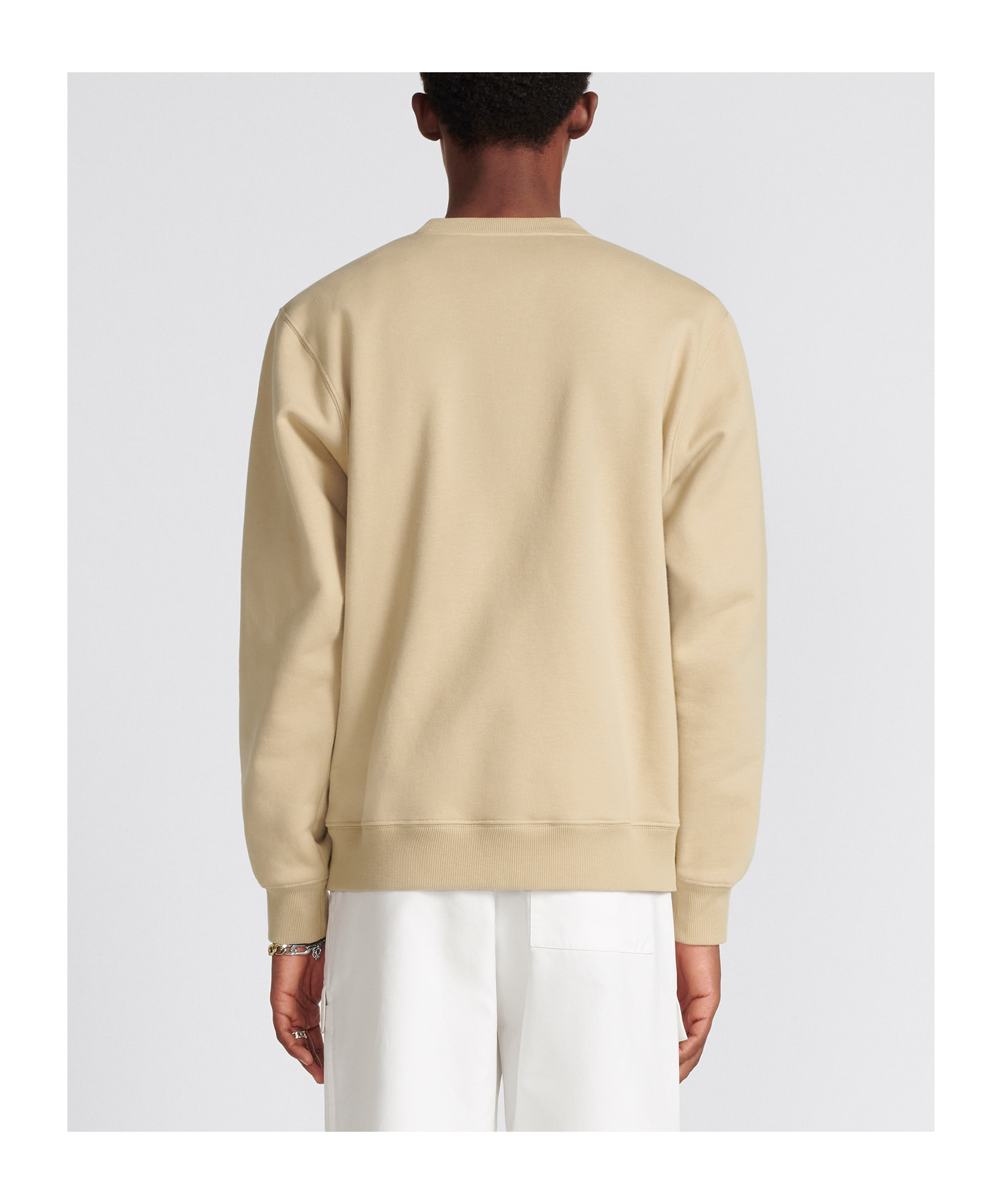 Dior Homme Logo Patch Round-neck Sweater In Nude