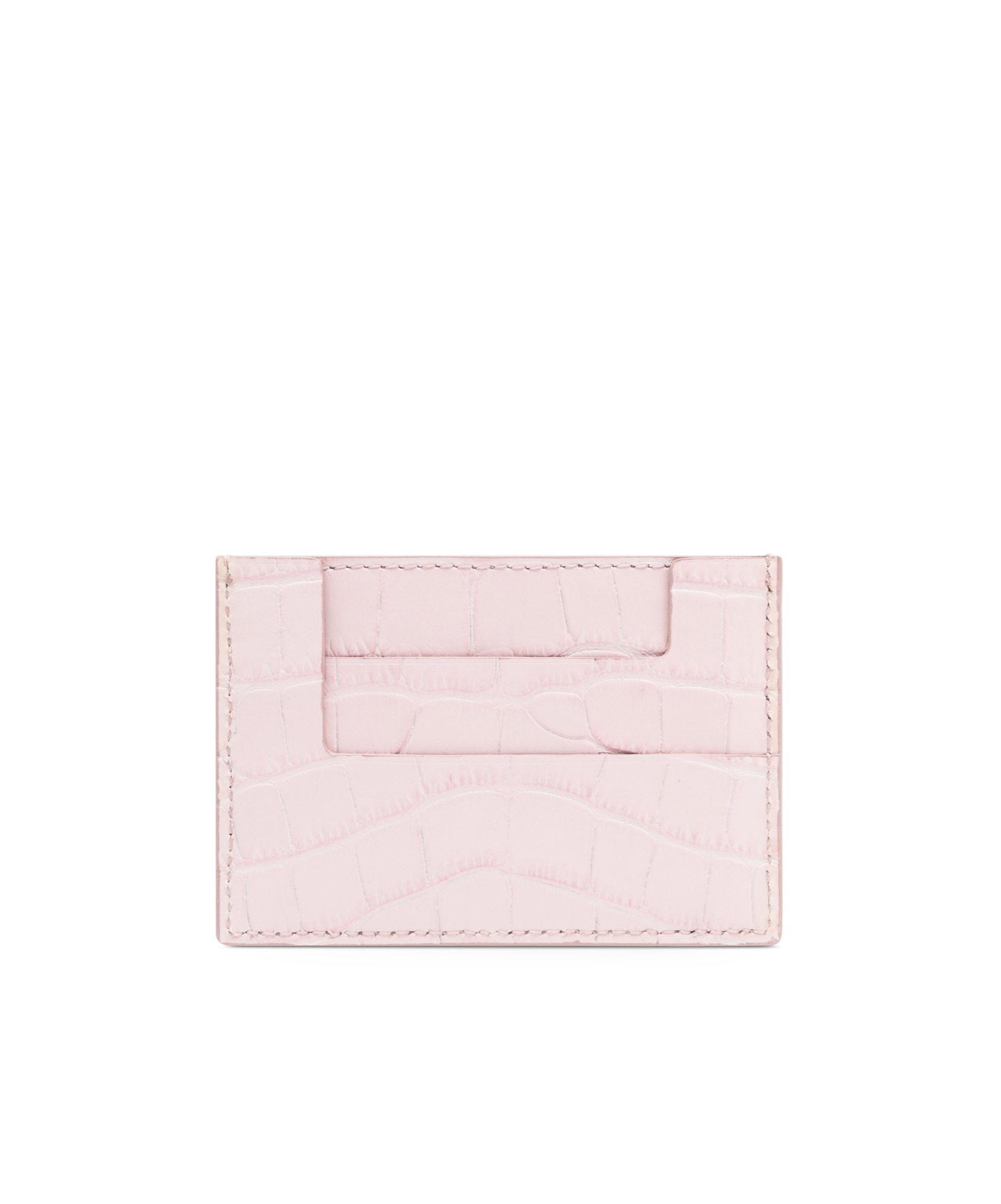 Shop Tom Ford Logo-lettering Leather Cardholder In Pink