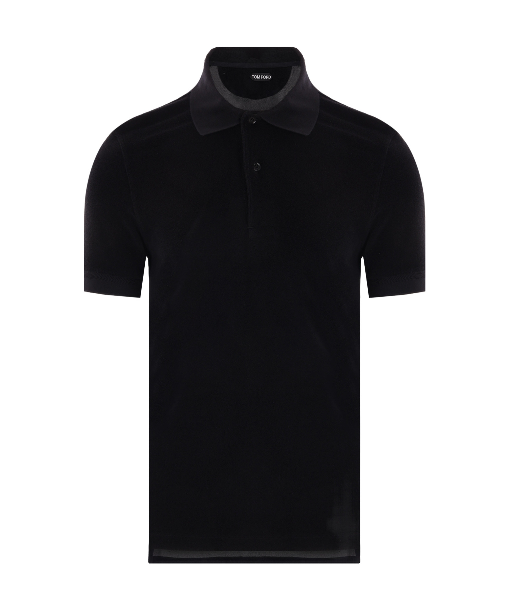 Tom Ford Black Short-sleeves Polo In Cotton Piquet Jersey In Black