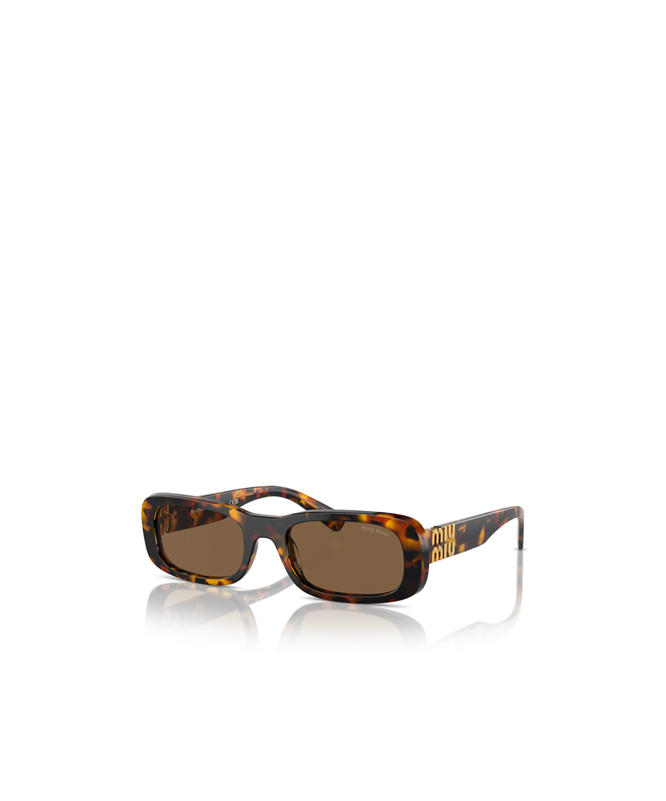 Miu Miu Womens Brown Mu 08zs Rectangle-frame Acetate Sunglasses In Multi