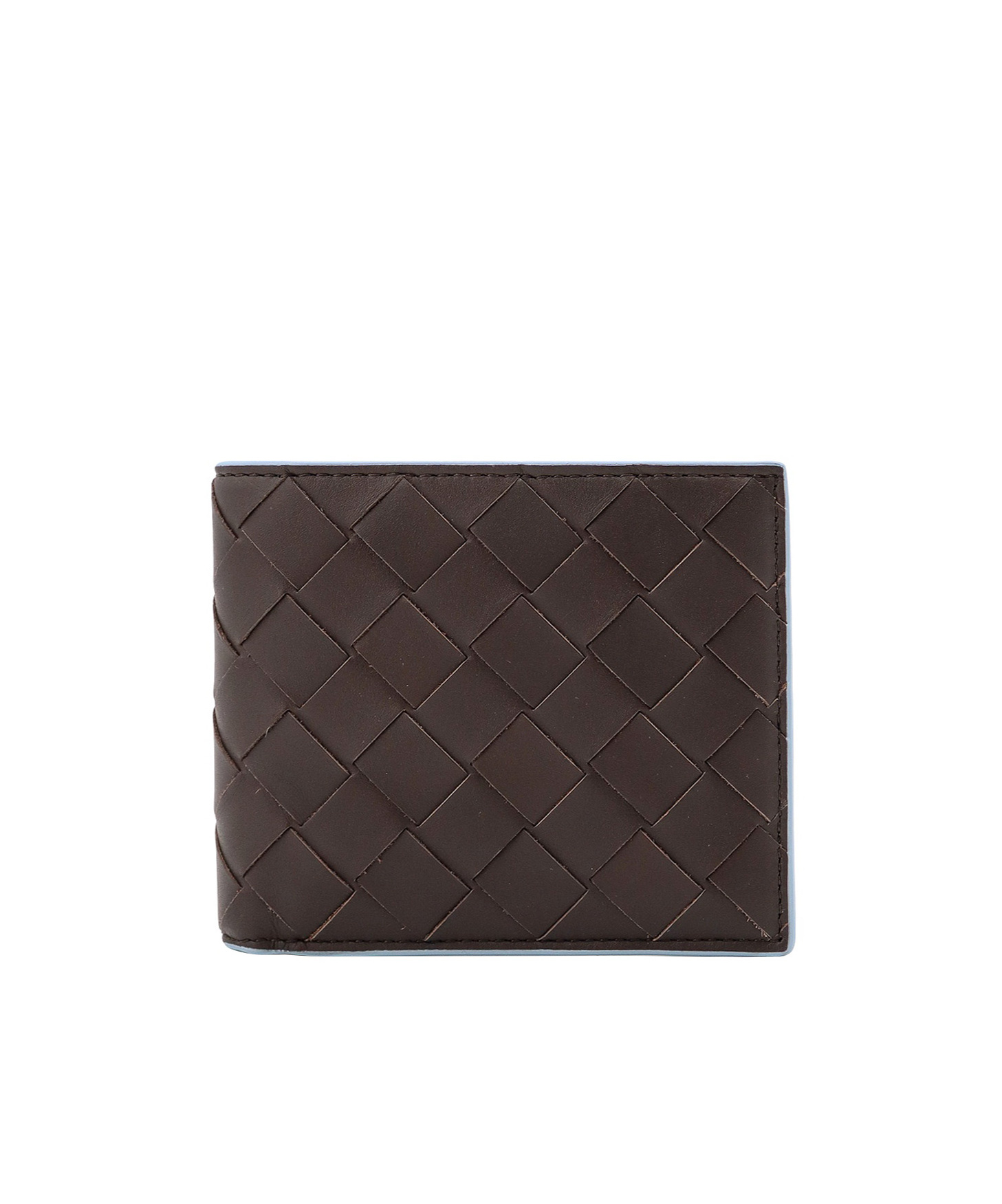 Bottega Veneta Men Leather Wallet With Intrecciato Motif In Black