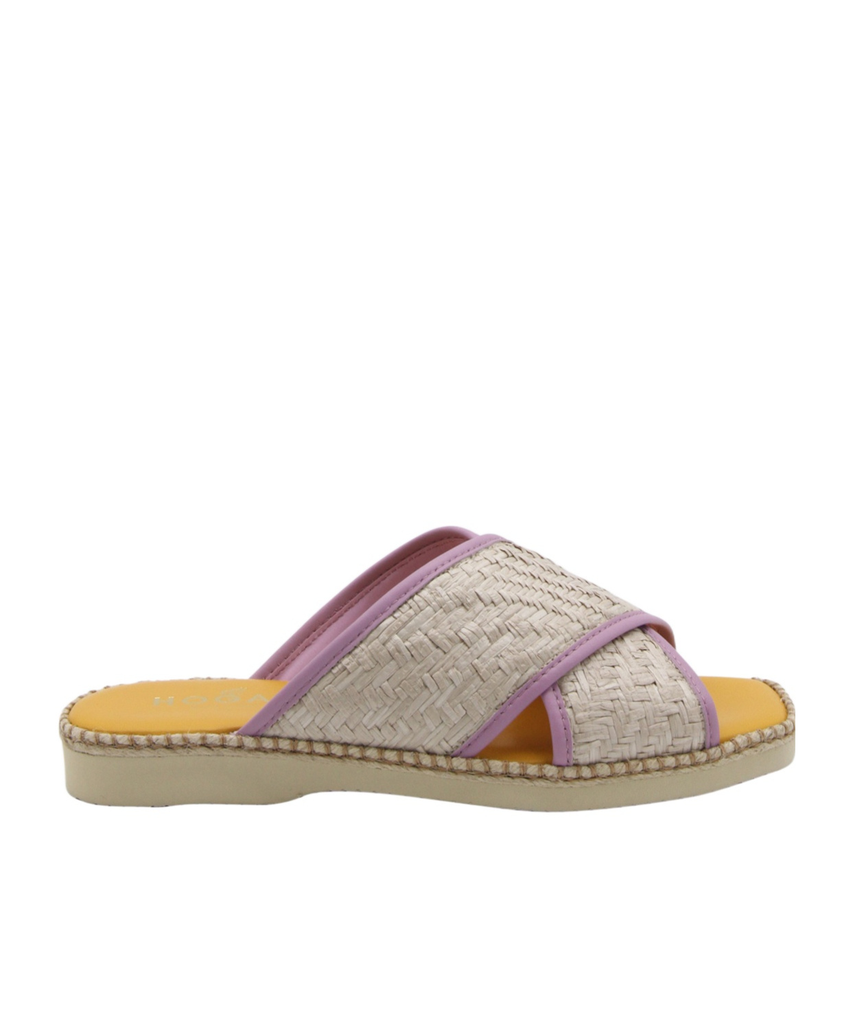 Shop Hogan 660 Interwoven-raffia Slides In Nude