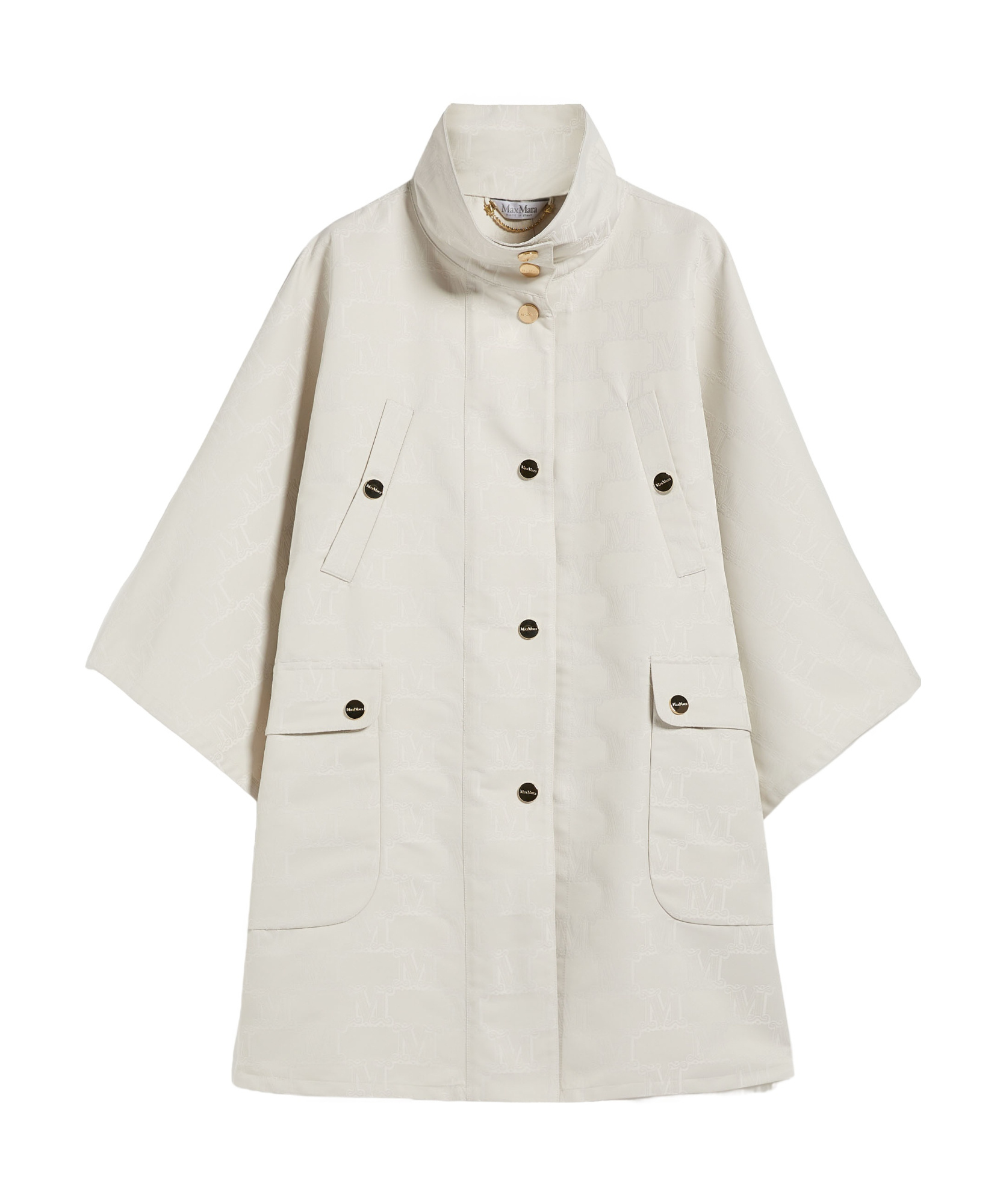 Max Mara Short Jacquard Cloak In Nude