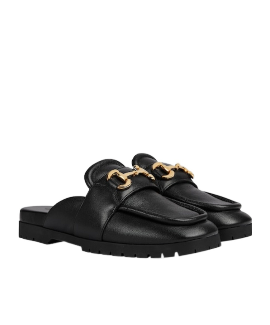 Gucci Airel Leather Horsebit Loafer Mules In Black