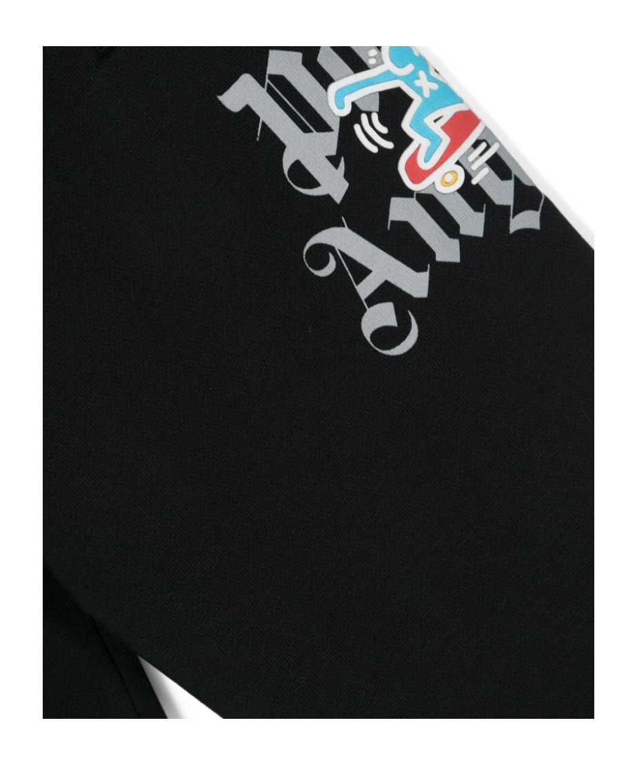 Palm Angels Kids X Keith Haring Logo Printed Track Pants In Black