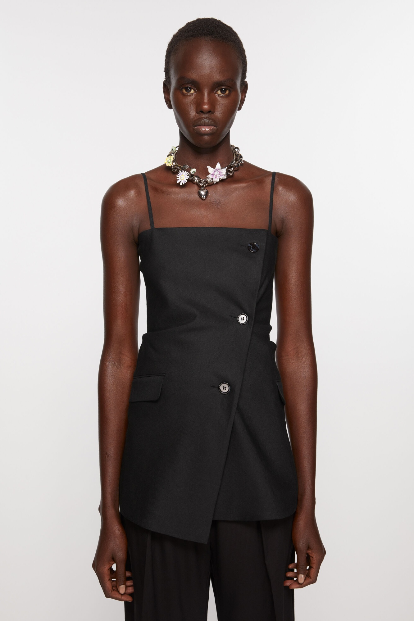Acne Studios Black Strap Tank Top In Black