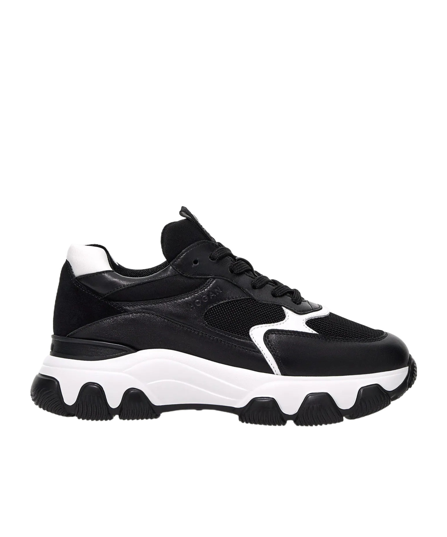 Hogan Black Fabric Hyperactive Sneakers In Black
