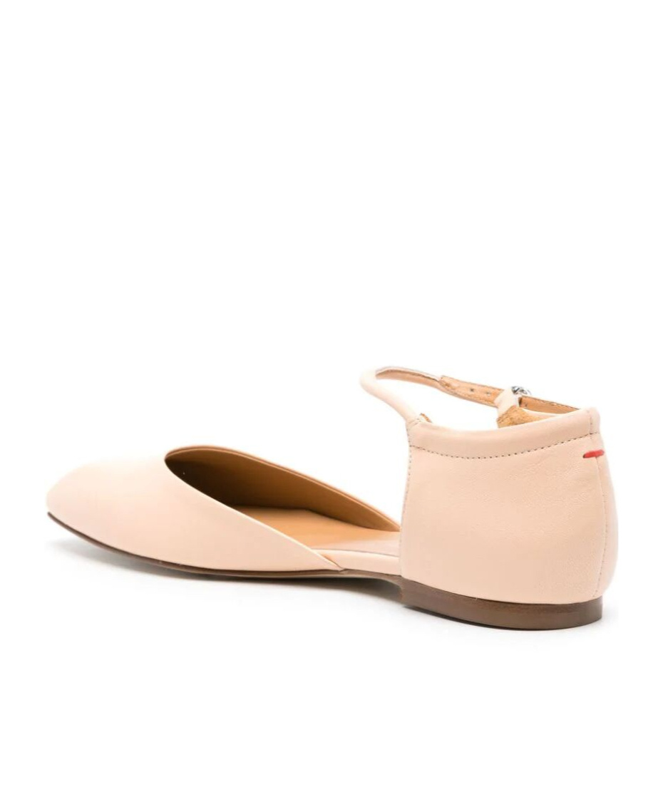 Shop Aeyde Uma Leather Ballerina Shoes In Nude
