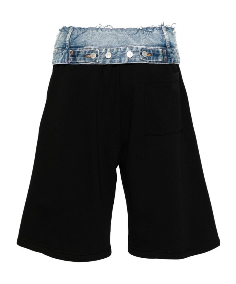 Mm6 Maison Margiela Denim-waist Track Shorts In Black