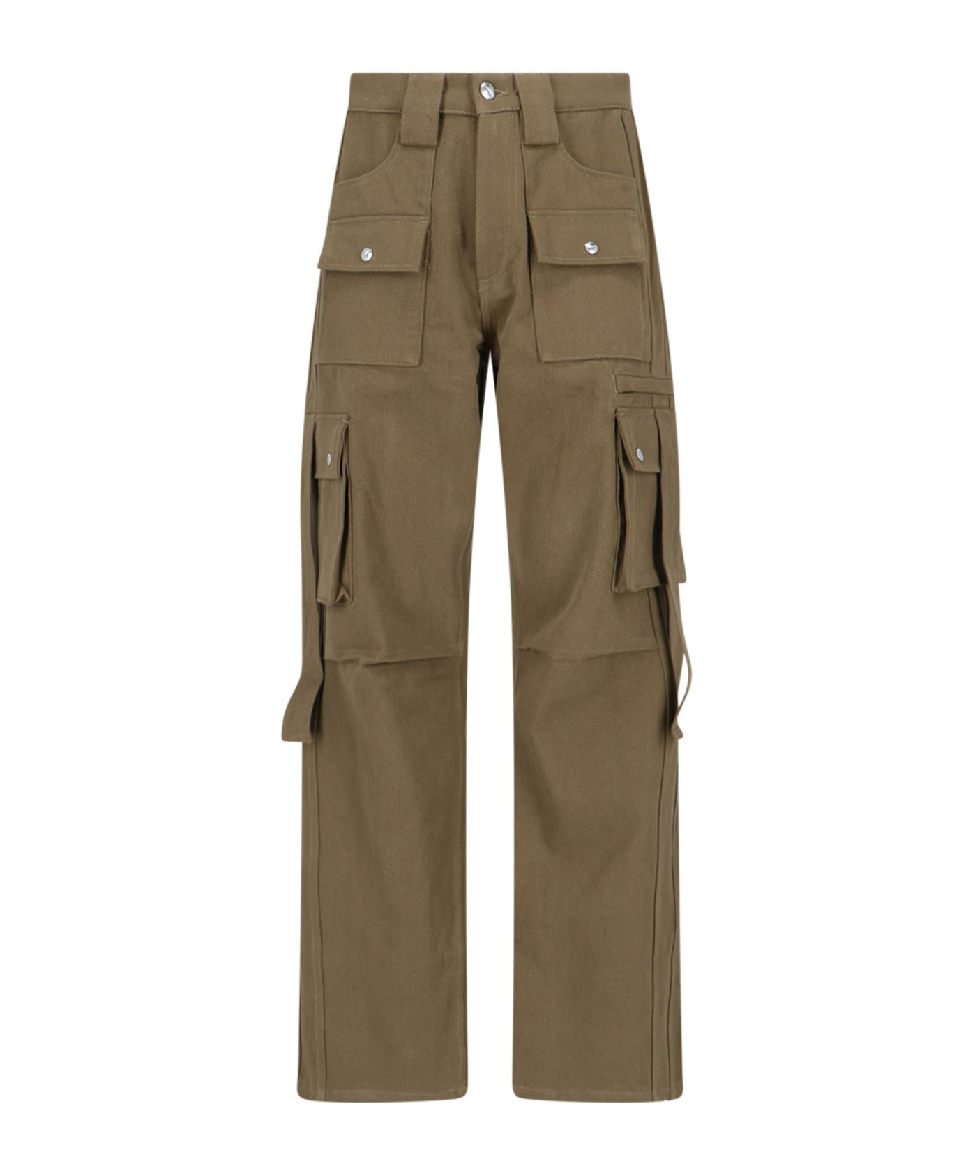 Rhude Cargo Pocket Straight Leg Trousers Button Belt In Brown