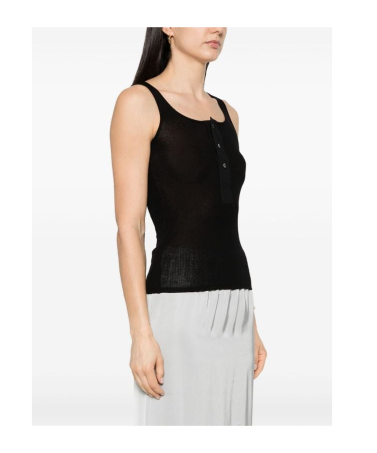 Ami Alexandre Mattiussi Light Rib Jersey Cotton Tank Top In Black
