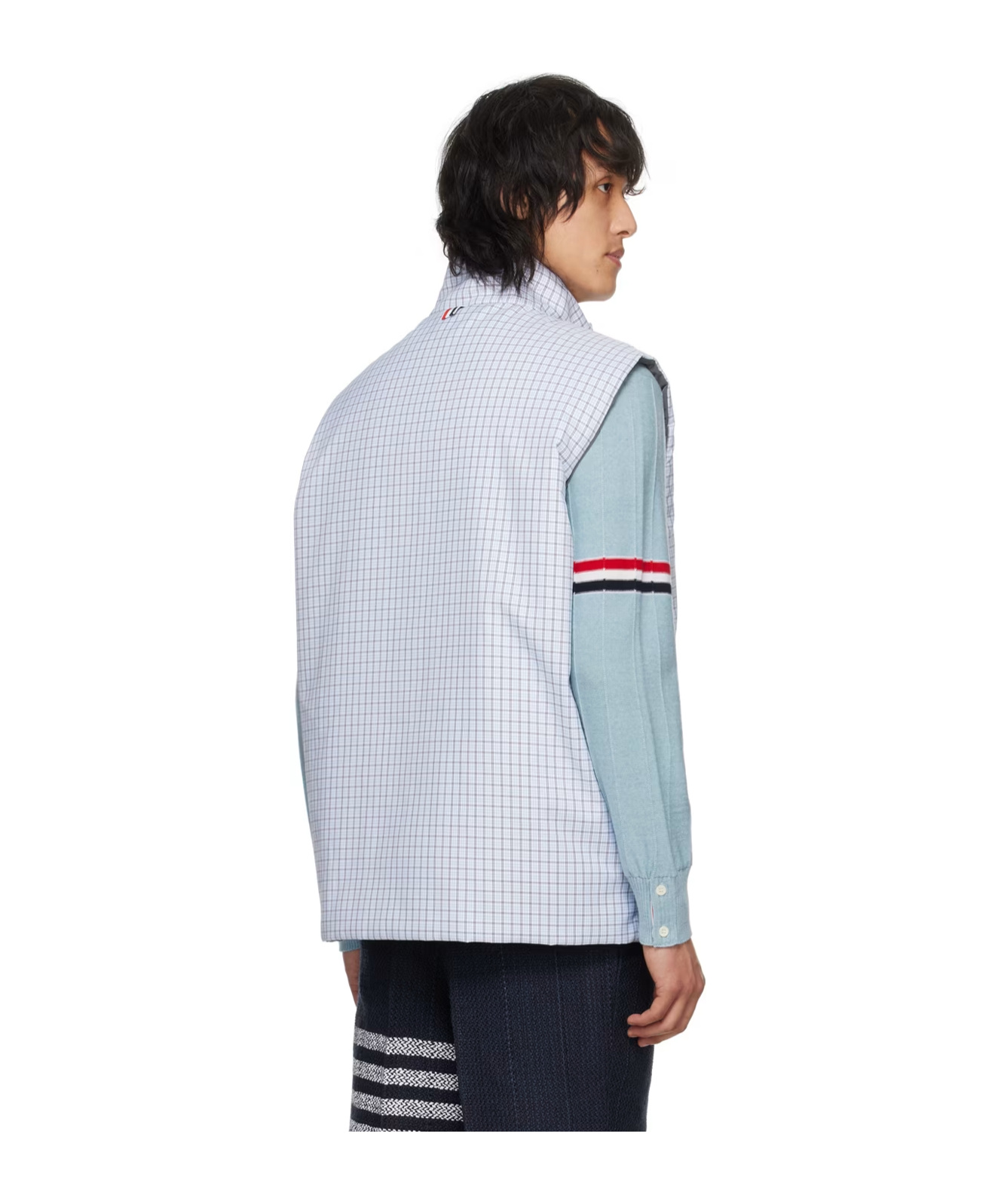 Shop Thom Browne Reversible Padded Gilet In Blue