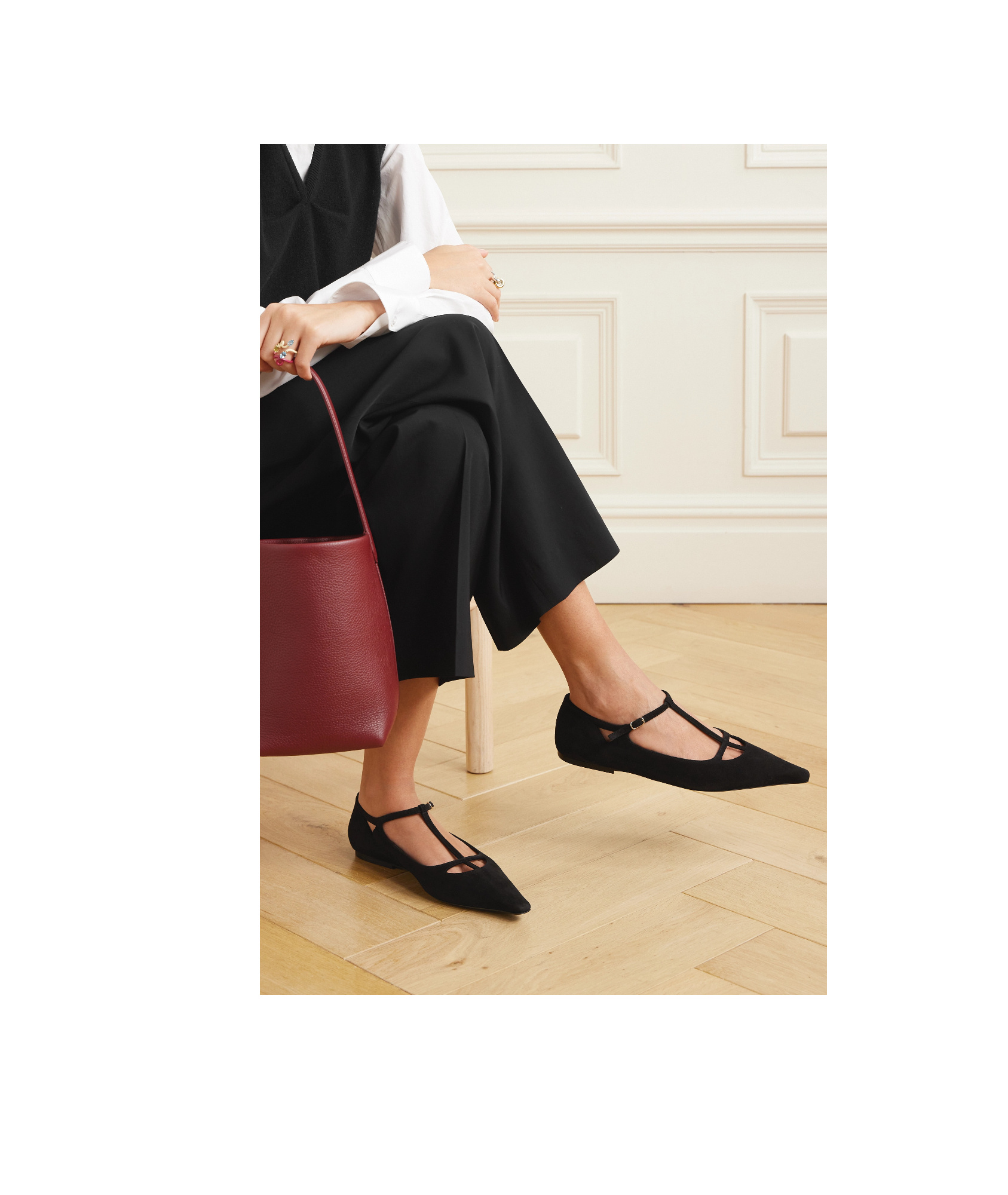 The Row Cyd Pointed Flats In Black