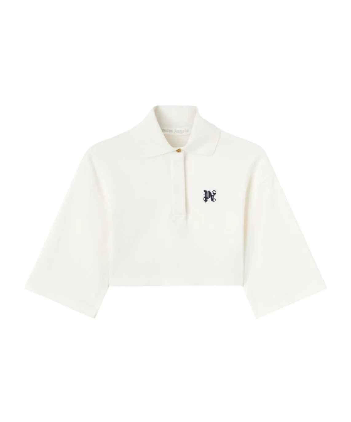 Palm Angels Polo Shirt With Monogram Logo In White
